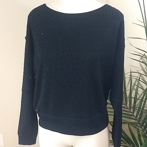 Alice + Olivia Sweaters - Alice + Olivia black rhinestone sweatshirt. Sz M